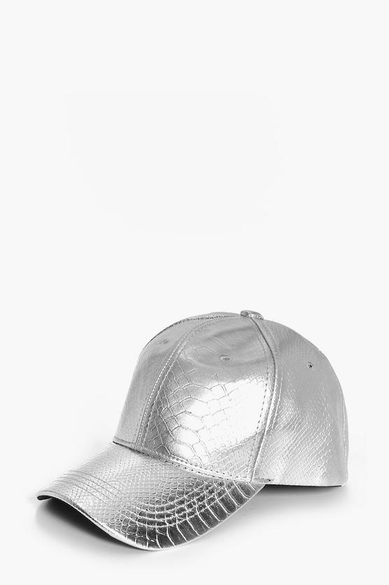 Saskia Metallic Snake Print Cap